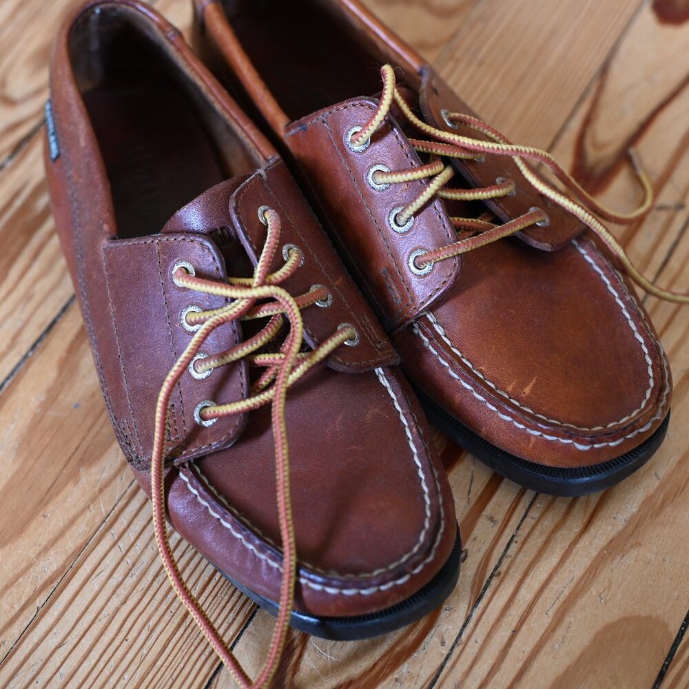Eastland Womens Boat Shoe Moc Toe Oxfords Brown Leather Womens Size 8 M